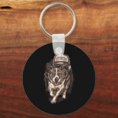 Dog Waking Professional Dog Walker Hat Graphic  Sleutelhanger (Voorkant)