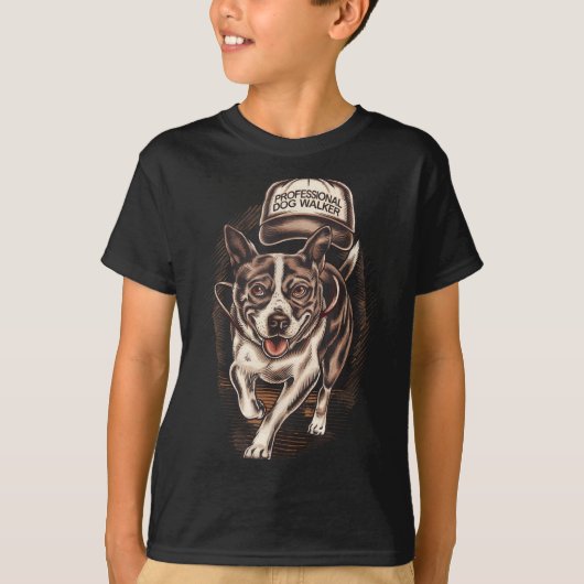 Dog Waking Professional Dog Walker Hat Graphic  T-shirt (Voorkant)