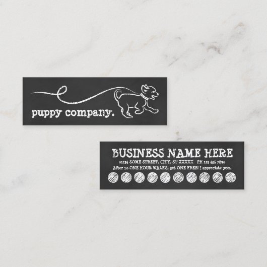 DOG WALK CHALK loyaliteitsprogramma Klantenkaartje (Voorkant / Achterkant)