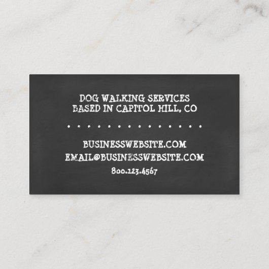 DOG WALK CHALK VISITEKAARTJE (Achterkant)
