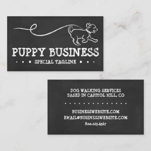 DOG WALK CHALK VISITEKAARTJE (Voorkant / Achterkant)
