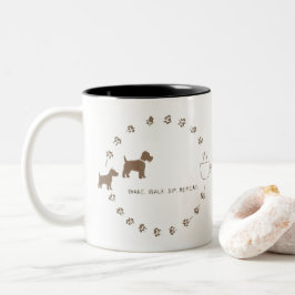 Dog Walk & Coffee Routine Mug Tweekleurige Koffiemok