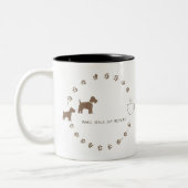 Dog Walk & Coffee Routine Mug Tweekleurige Koffiemok (Links)