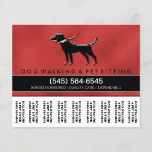 Dog Walker 5.6 x4.5 Scheur uit broed rood en zwart Flyer