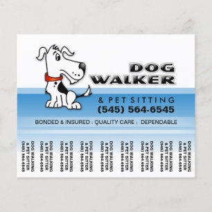 Dog Walker 5.6 x4.5 Scheur uit bros blauw en wit Flyer