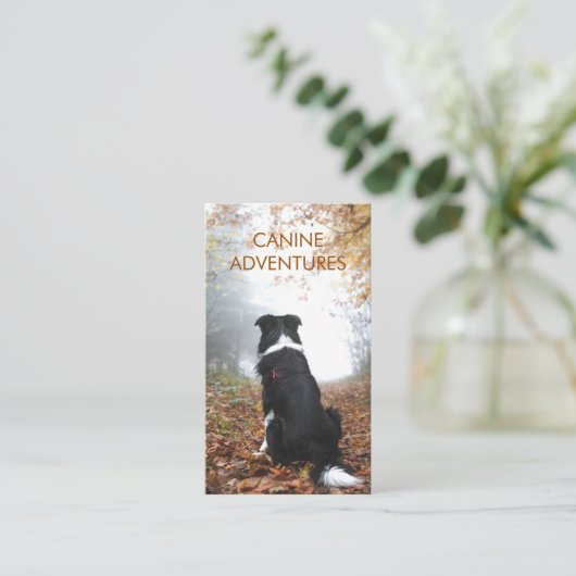 Dog Walker Adventure loopt en wieken Visitekaartje (Staand voorkant)