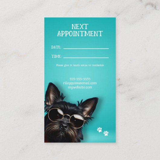 Dog Walker Afsprakenkaartje (Achterkant)