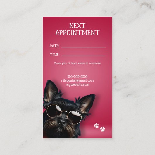 Dog Walker Afsprakenkaartje (Achterkant)