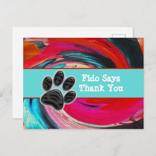 Dog Walker Bedankt Tie Dye Pet Sitter Dank u Briefkaart (Voorkant / Achterkant)