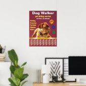 Dog Walker Betrouwbare Dienst Ziekenhuiszorg Poster (Thuiskantoor)