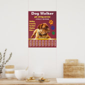 Dog Walker Betrouwbare Dienst Ziekenhuiszorg Poster (Keuken)