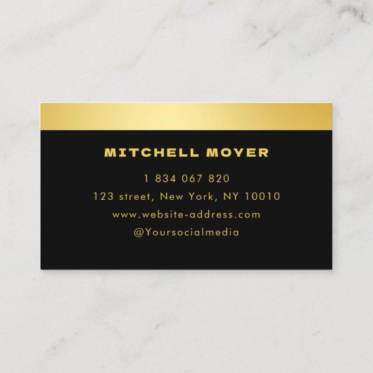 Dog Walker Black And Gold  Visitekaartje (Achterkant)