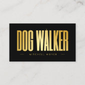Dog Walker Black And Gold  Visitekaartje (Voorkant)