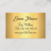 Dog Walker Black Gold | Pet Care Visitekaartje (Achterkant)