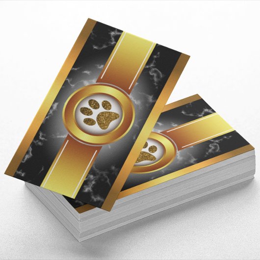 Dog Walker Black Gold | Pet Care Visitekaartje