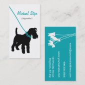 Dog Walker (blauwgroen) Visitekaartje (Voorkant / Achterkant)