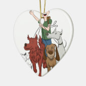 Dog Walker Cartoon Keramisch Ornament (Links)