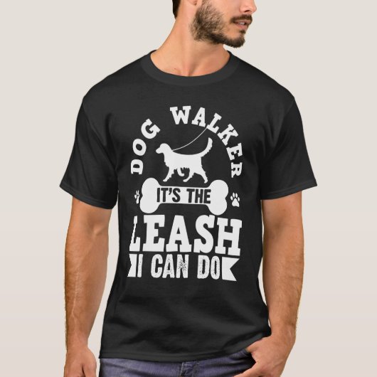 Dog Walker Cool Walking Puppy Mannen Vrouwen Pet J T-shirt (Voorkant)