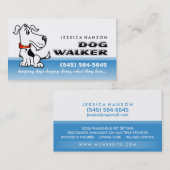 Dog Walker Custom Blue & White Visitekaartje (Voorkant / Achterkant)