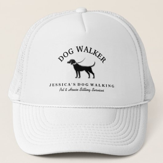 Dog Walker Custom Pet - Black Dog White Collar (Voorkant)