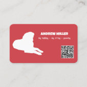 Dog Walker Custom QR (rood) Visitekaartje (Voorkant)