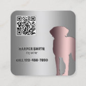 Dog Walker Custom QR Vierkante Visitekaartje (Voorkant)