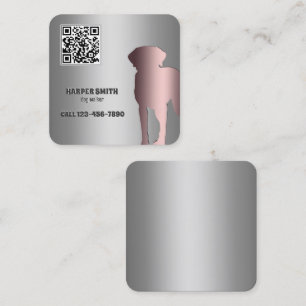 Dog Walker Custom QR Vierkante Visitekaartje