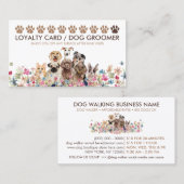 Dog Walker Cute Loyalty Visitekaartje (Voorkant / Achterkant)