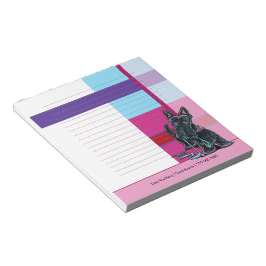 Dog Walker Cute Scottie Pset Personalized Lined Notitieblok (Schuin)