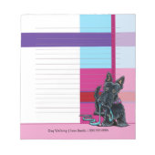 Dog Walker Cute Scottie Pset Personalized Lined Notitieblok (Voorkant)