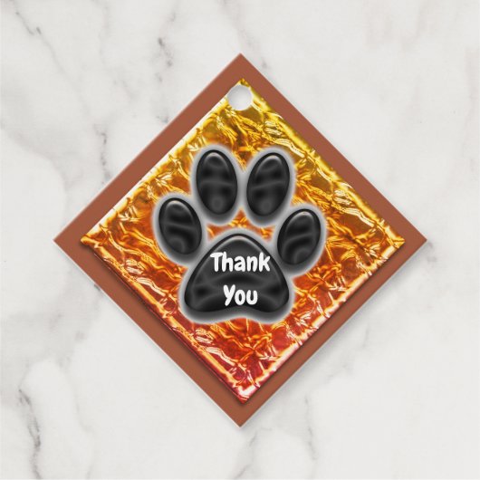 Dog Walker Dank je zwarte pooafdrukken Bedankjes Labels (Voorkant)