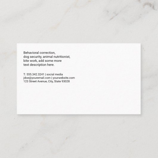 Dog Walker | Dierenbescherming Visitekaartje (Achterkant)