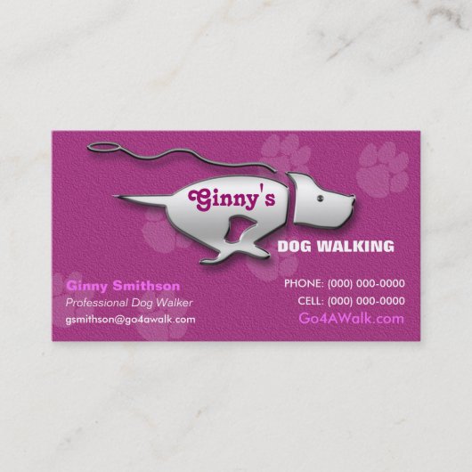 Dog Walker/Dog Groomer/Pet Sitter Visitekaartje (Voorkant)