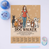 Dog Walker. Dog Walking. Adverteren Sjabloon Flyer (Enkel)