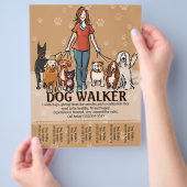 Dog Walker. Dog Walking. Adverteren Sjabloon Flyer (Hand)