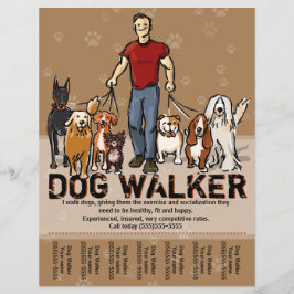 Dog Walker. Dog Walking. GOED. Adverteren Sjabloon Flyer