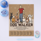 Dog Walker. Dog Walking. GOED. Adverteren Sjabloon Flyer (Enkel)