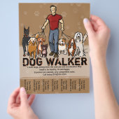 Dog Walker. Dog Walking. GOED. Adverteren Sjabloon Flyer (Hand)