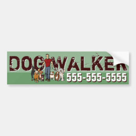 Dog Walker. Dog Walking. Promotie Bumpersticker