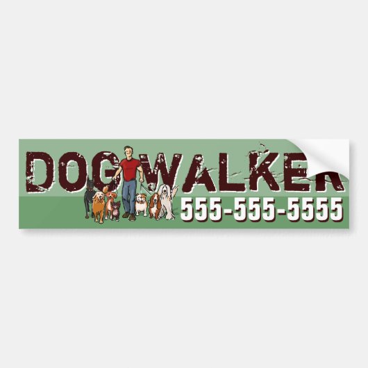 Dog Walker. Dog Walking. Promotie Bumpersticker (Voorkant)