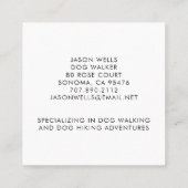 Dog Walker en Dog Adventures Square Visitekaartje (Achterkant)