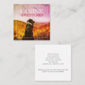 Dog Walker en Dog Adventures Textured Glow Vierkante Visitekaartje (Voorkant / Achterkant)