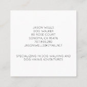 Dog Walker en Dog Adventures Textured Glow Vierkante Visitekaartje (Achterkant)