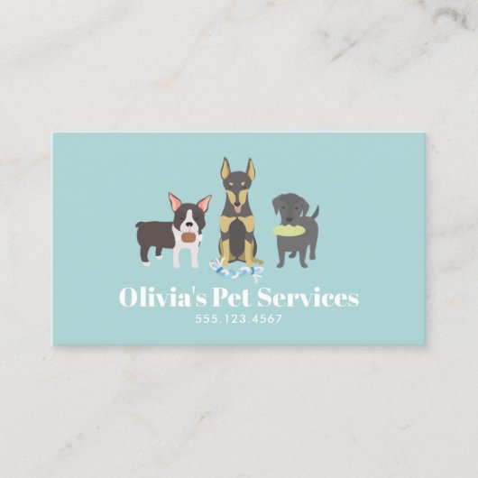 Dog Walker en Pet Sitter Visitekaartje (Voorkant)