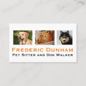 Dog Walker en Pet Sitter Visitekaartjes (Voorkant)