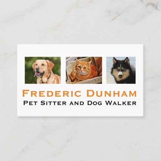 Dog Walker en Pet Sitter Visitekaartjes (Voorkant)