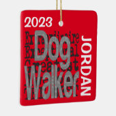 Dog Walker Extraordinaire CUSTOM Keramisch Ornament (Rechts)