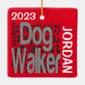 Dog Walker Extraordinaire CUSTOM Keramisch Ornament (Achterkant)
