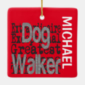 Dog Walker Extraordinaire CUSTOM Keramisch Ornament (Achterkant)