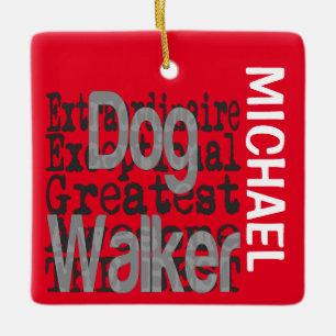 Dog Walker Extraordinaire CUSTOM Keramisch Ornament